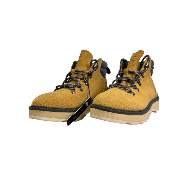 SOREL Waterproof Suede Hi-Line Hiker Boots Women's Size 6.5 Yellow Black Lace Up - Picture 2 of 8